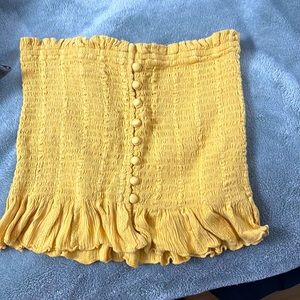 American Eagle Button Yellow Tube Top Stretchy